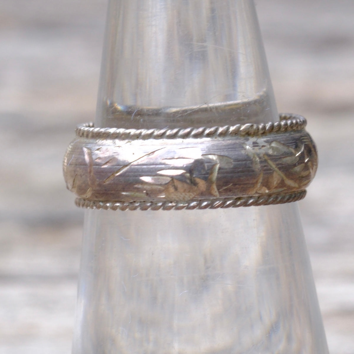 Vintage Sterling Scroll Ring 4.75