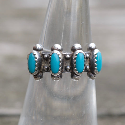 Vintage Sterling Turquoise Band 5.75