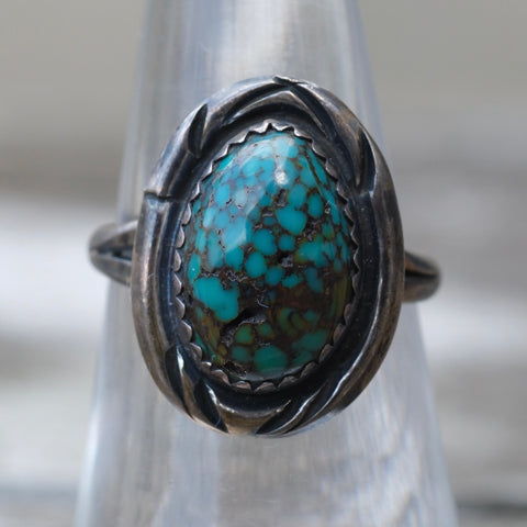 Vintage Sterling Turquoise Ring 6.5