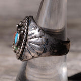 Vintage Sterling Turquoise and Corla Ring 8