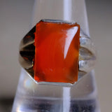 Vintage Sterling Red Agate Signet Ring 10.5