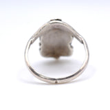Vintage Sterling Turquoise Feather Ring 7.75