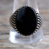 Vintage Sterling Onyx Ring 12.75