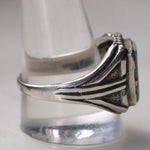 Vintage Sterling Turquoise Trading Post Ring 12.25