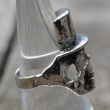 Vintage White Bronze Biker Ring 9