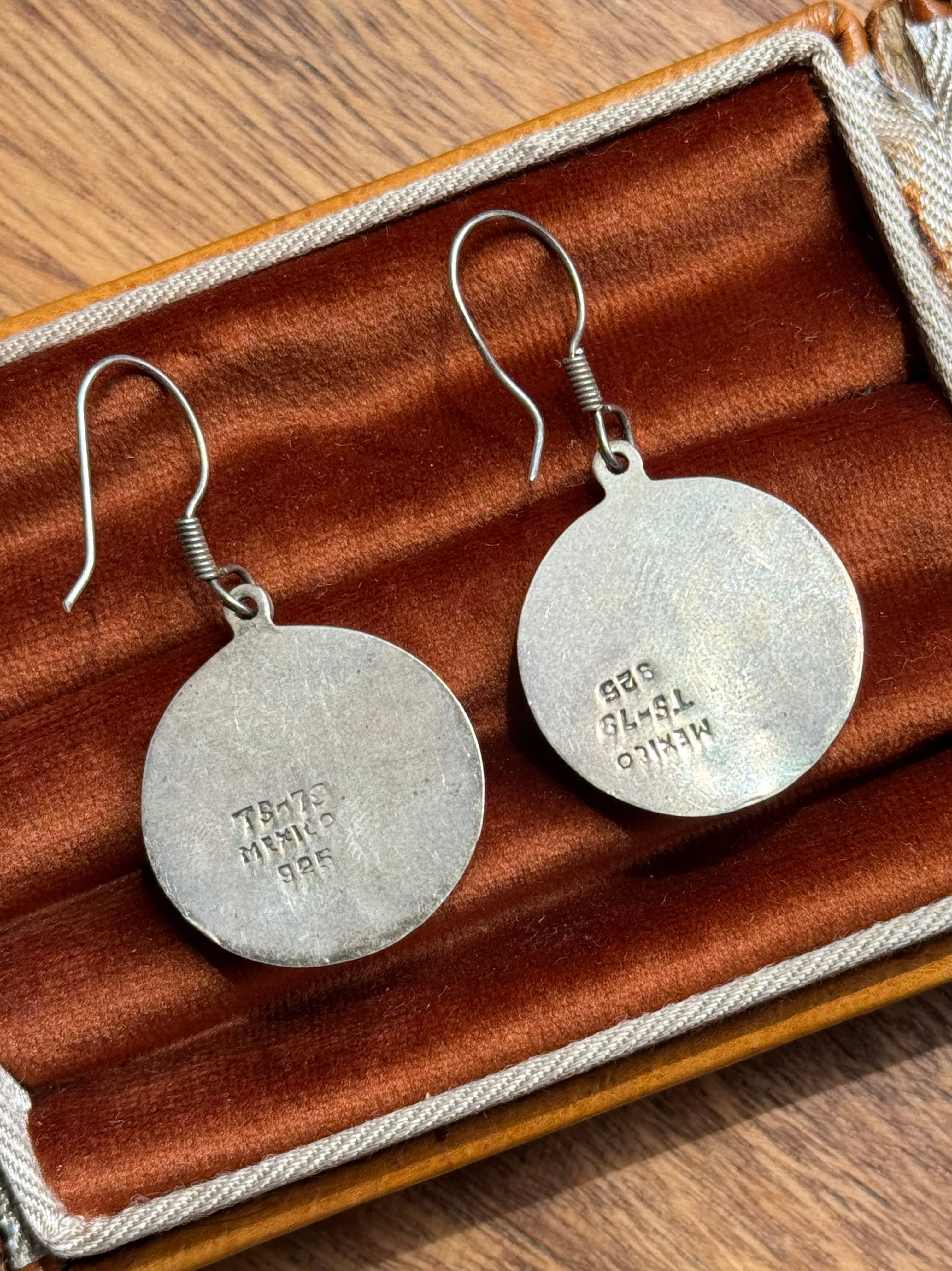 Vintage Sterling Silver Abalone Earrings