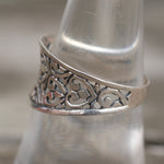 Vintage Sterling Floral Ring 7.75