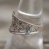 Vintage Sterling Floral Ring 7.75