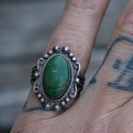 Vintage Sterling Fred Harvey Era Turquoise Ring 6.25