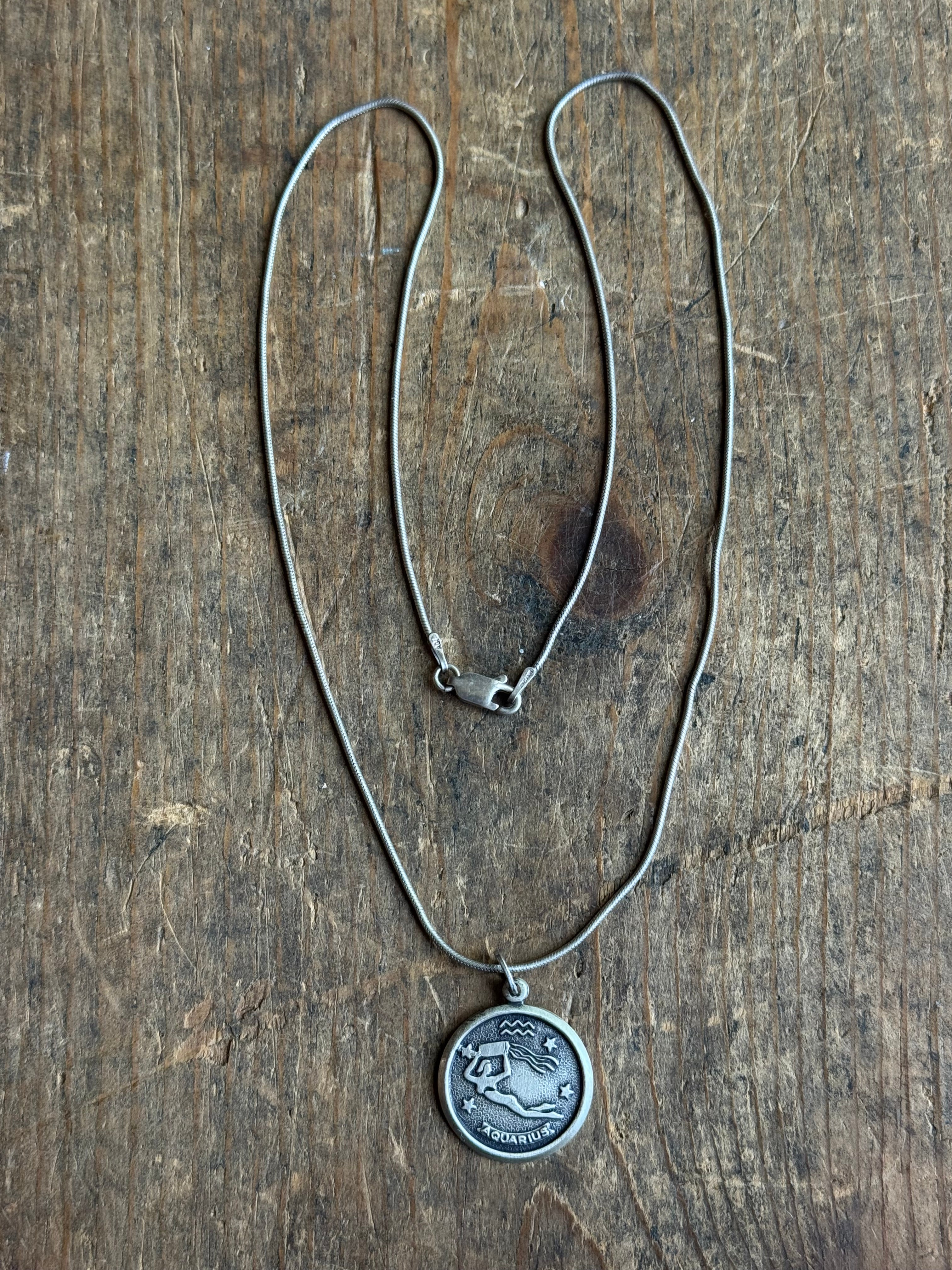Vintage Sterling Silver Aquarius Necklace