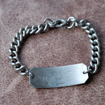 Vintage Sterling Silver Military ID Bracelet