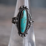 Vintage Sterling Turquoise Stamped Band Ring 5