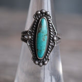 Vintage Sterling Turquoise Stamped Band Ring 5