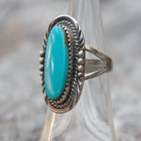 Vintage Sterling Turquoise Ring 5.25