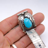 Vintage Sterling Turquoise Feather Watch Band