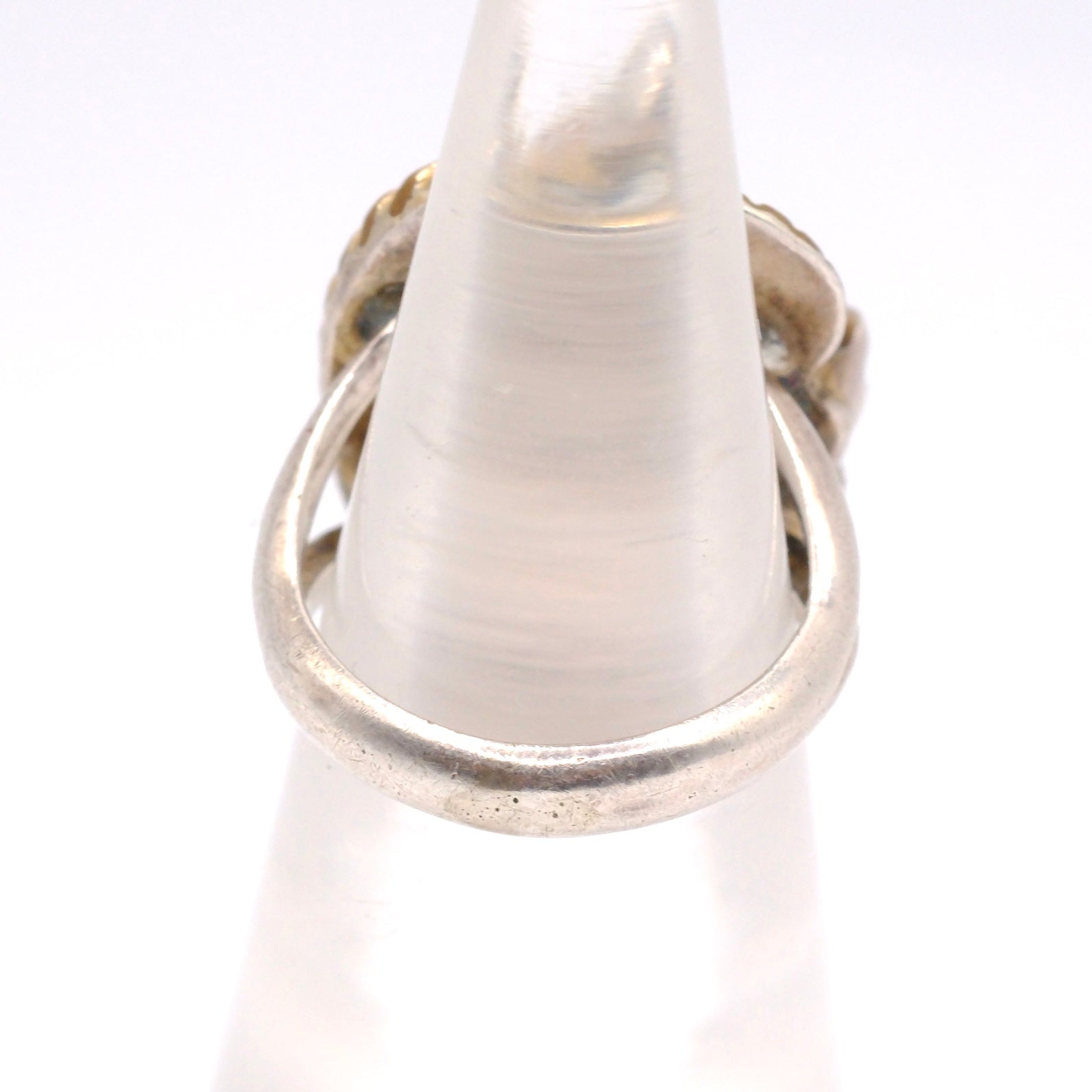Vintage Sterling Turquoise and CZ Feather Ring 3.25