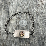 Vintage Sterling Silver USN Locket ID Bracelet