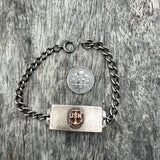 Vintage Sterling Silver USN Locket ID Bracelet