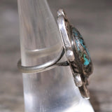 Vintage Sterling Turquoise Roper Ring 5.75