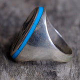 Vintage Sterling Inlaid Hummingbird Ring 10.75