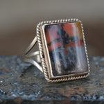 Vintage Sterling Agate Roper Ring 5.25
