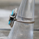 Vintage Sterling Effie Turquoise Snake Ring 7