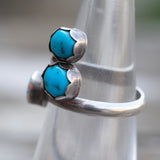 Vintage Sterling Turquoise Overpass Ring 5