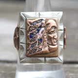 Vintage 1950's Mexican Biker Souvenir Ring 9.5