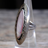 Vintage Sterling Mother Of Pearl Ring 6.5