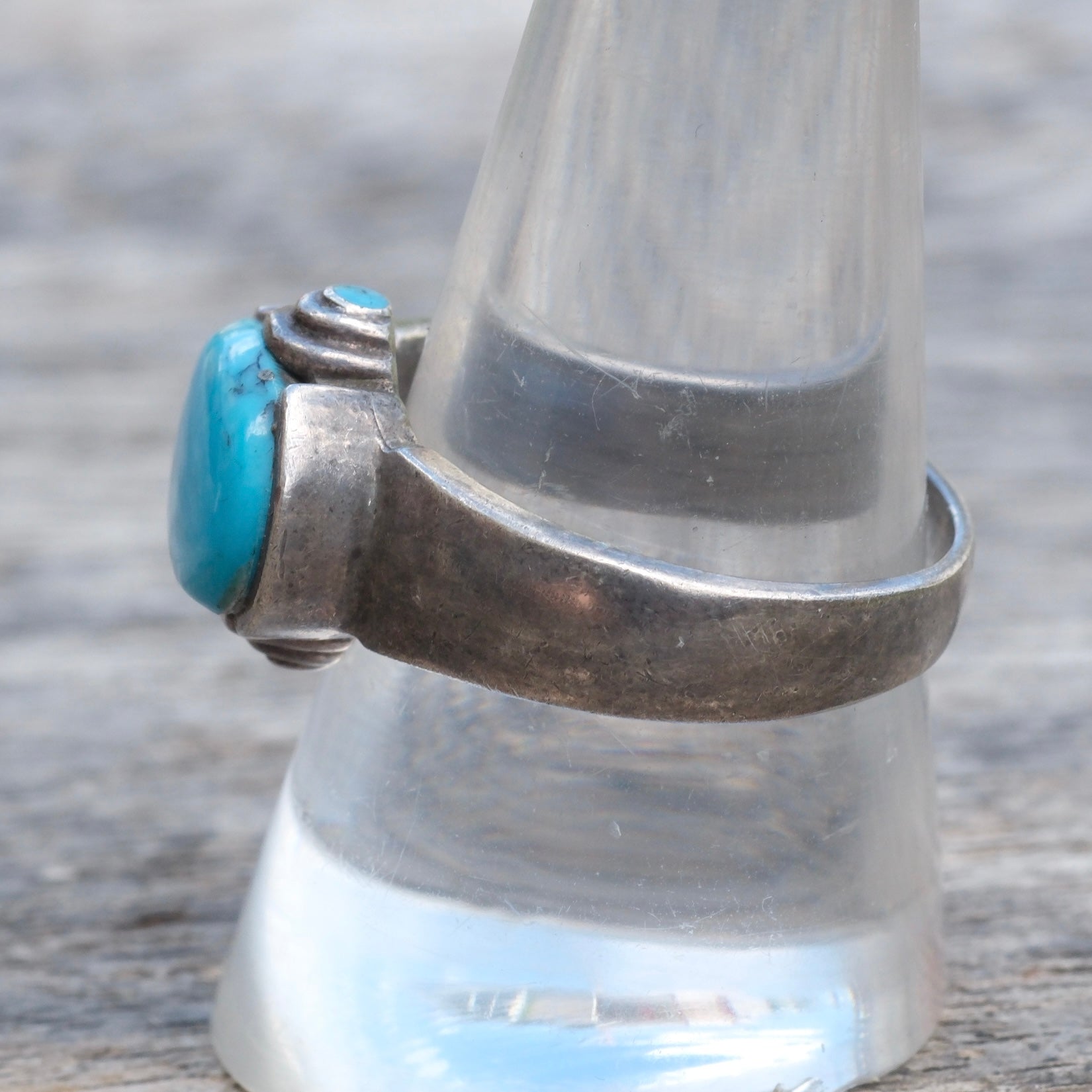 Vintage Sterling Turquoise Ring 9.5