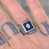Vintage Sterling CS Signet Ring 9.25