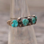 Vintage Sterling Turquoise Inlay Band 5.25