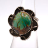 Vintage Sterling Turquoise Florette Ring 6