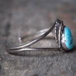 Vintage Sterling Turquoise Feather Cuff