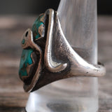 Vintage Sterling Turquoise Snake Ring 10.5