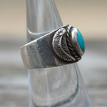 Vintage Sterling Turquoise Feather Band 6