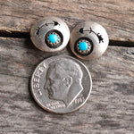 Vintage Sterling Turquoise Shadowbox Stud Earrings