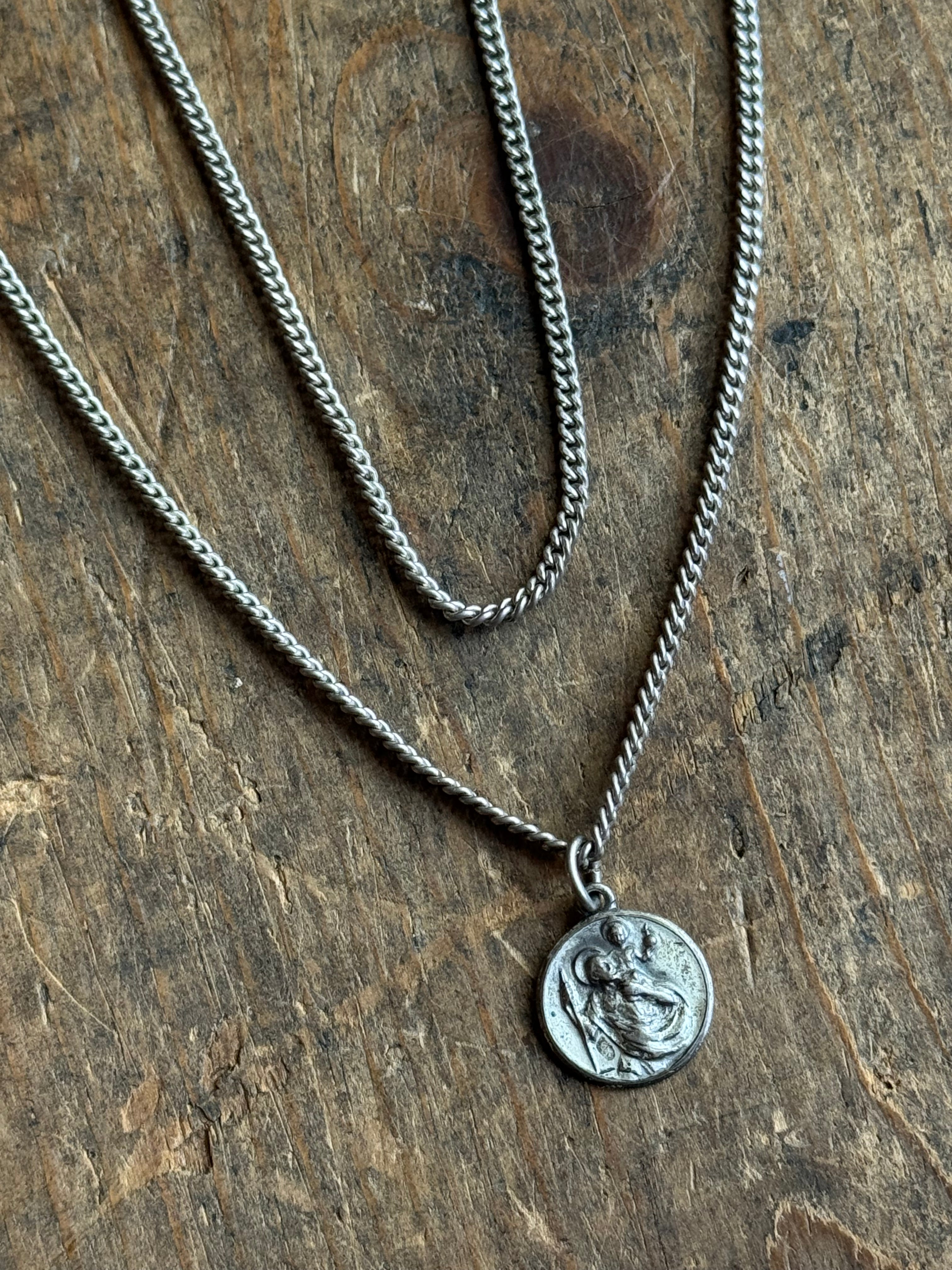 Vintage Sterling Silver Eternal Father Necklace