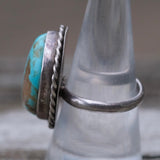 Vintage Sterling Turquoise Roper Ring 8.5