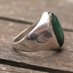 Vintage Sterling Turquoise Stamped Band Ring 8
