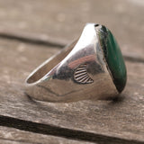 Vintage Sterling Turquoise Stamped Band Ring 8