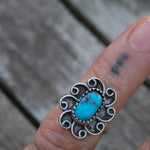 Vintage Sterling Turquoise Ring 3.75