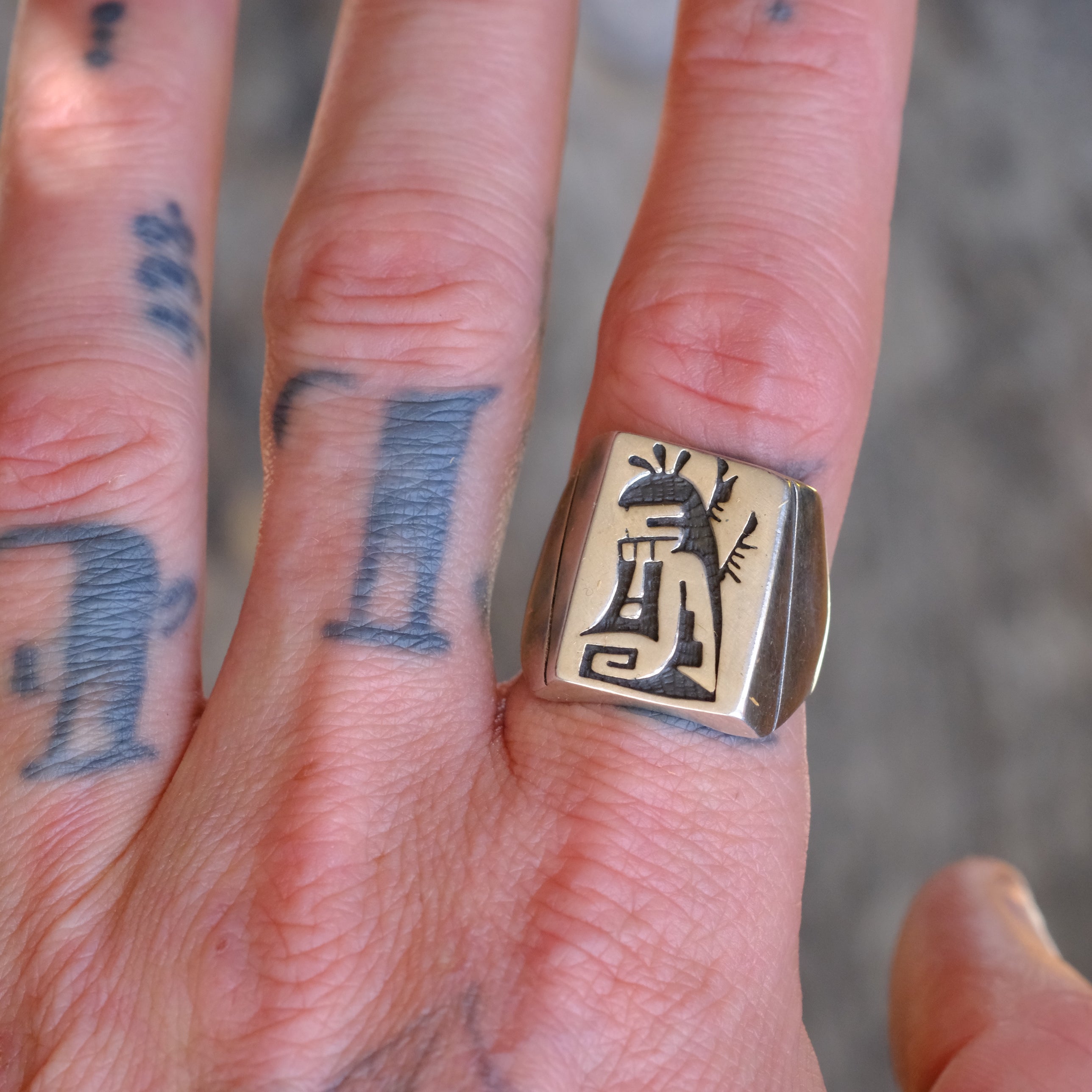 Vintage Sterling Silver Hopi Ring 10.25