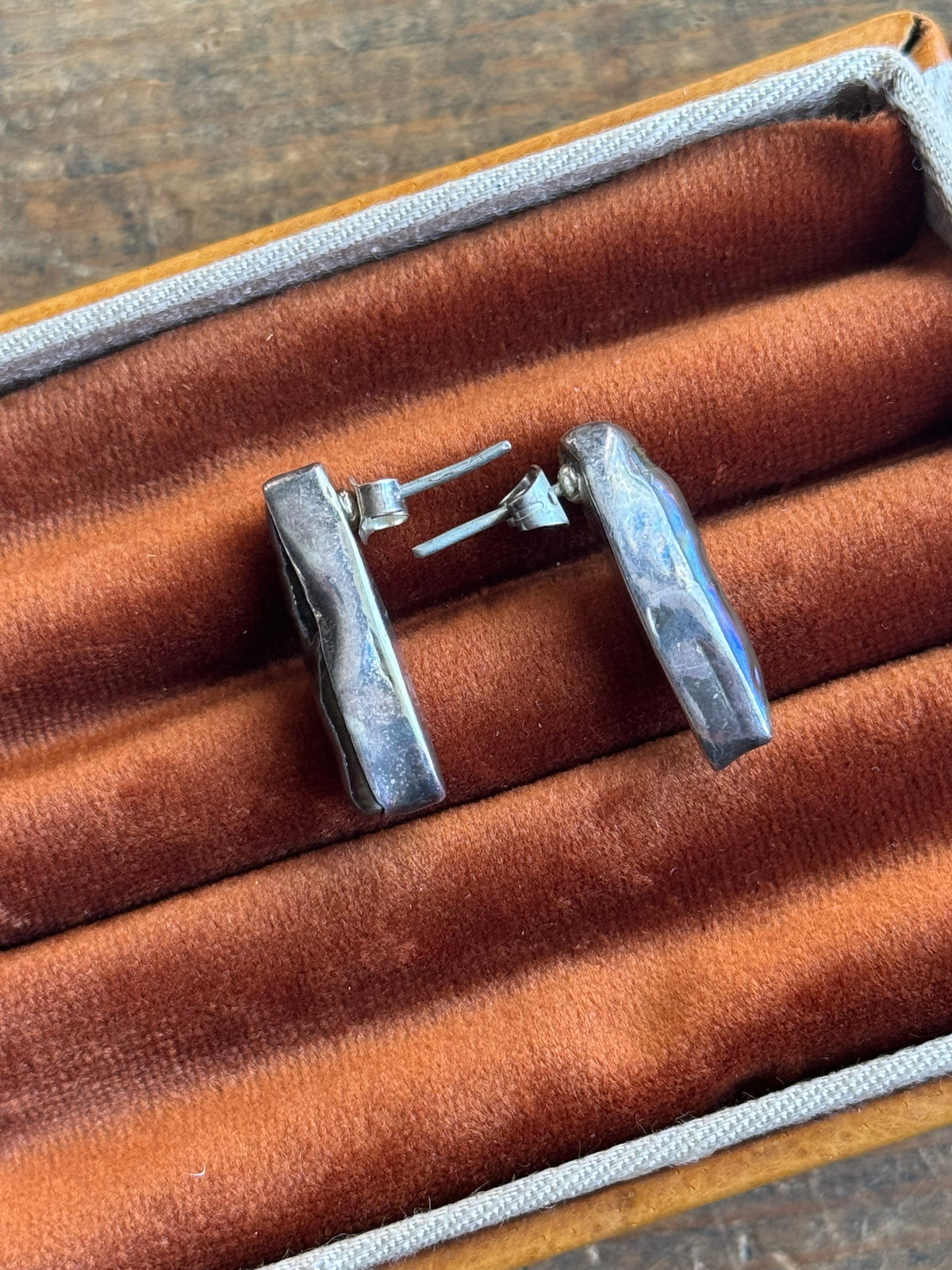 Vintage Sterling Silver Raw Pearl Earrings