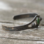 Vintage Sterling Turquoise Stamped Cuff