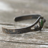 Vintage Sterling Turquoise Stamped Cuff