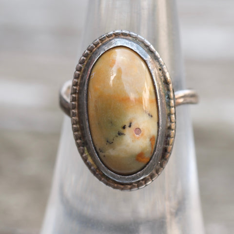 Vintage Sterling Agate Ring 5.25