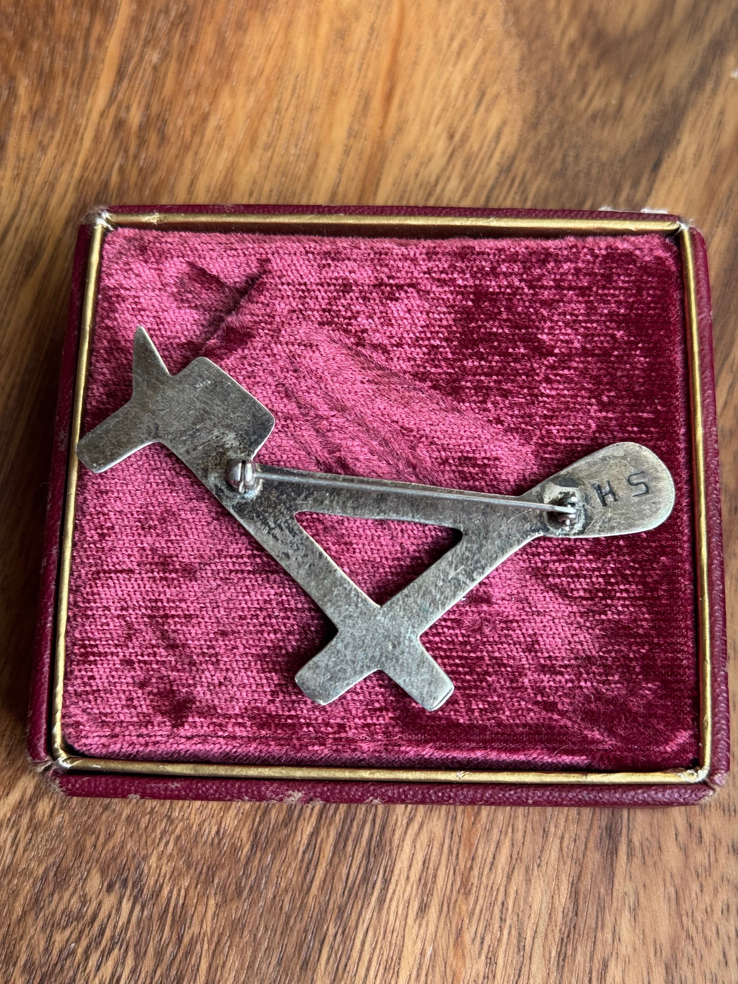 OLD Vintage Sterling Silver Sandcast Horse Pin