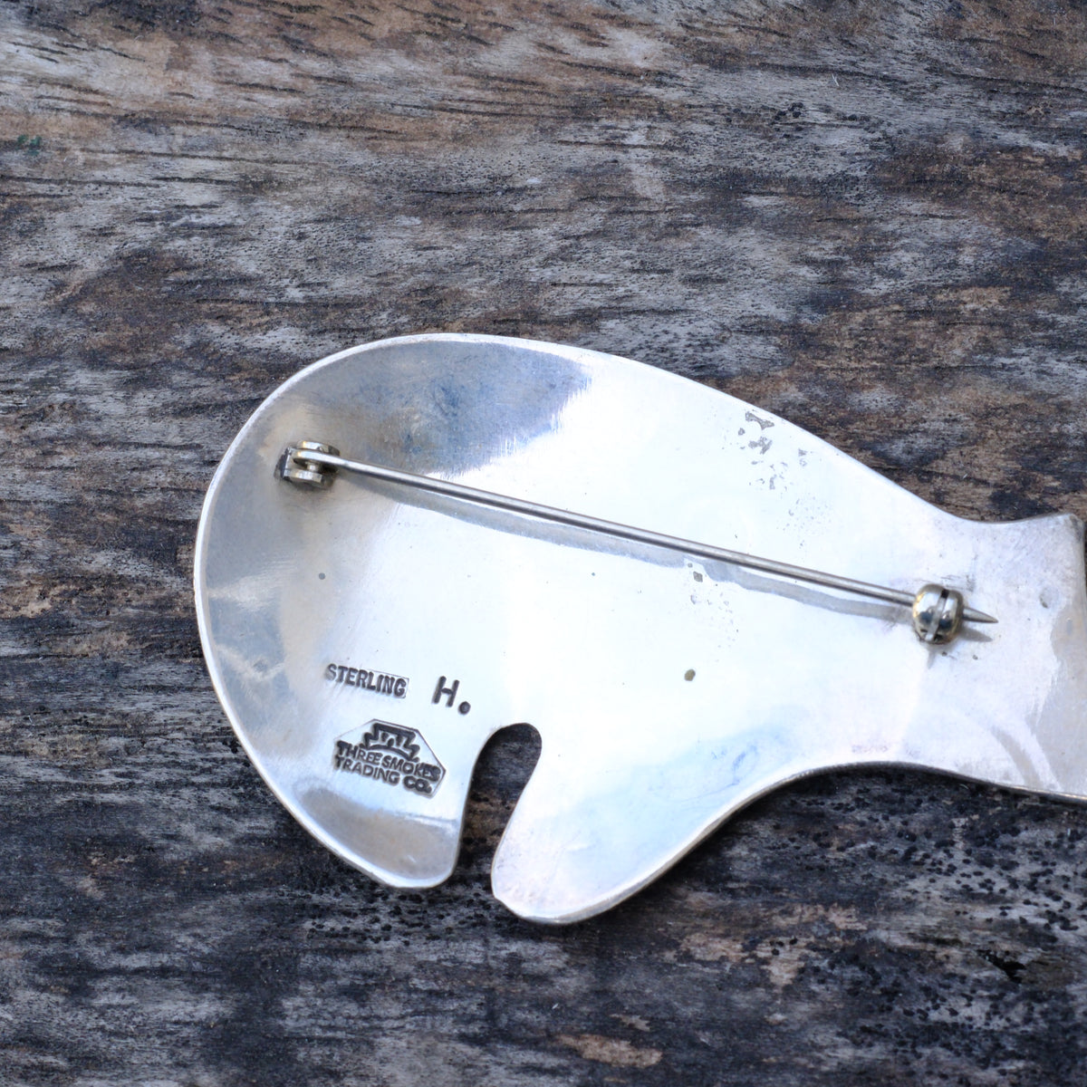 Huge Vintage Sterling Stamped Bear Pin