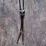 Vintage Sterling Multi Stone Inlay Thunderbird Bolo Tie
